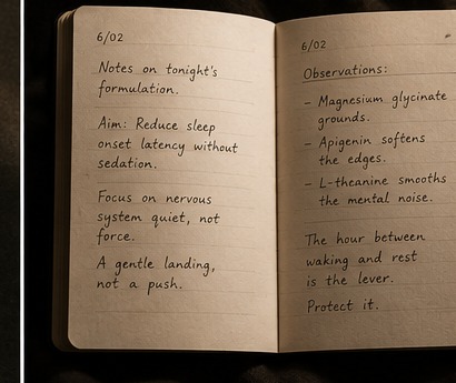 Founder's notebook, open to observations dated 6.02